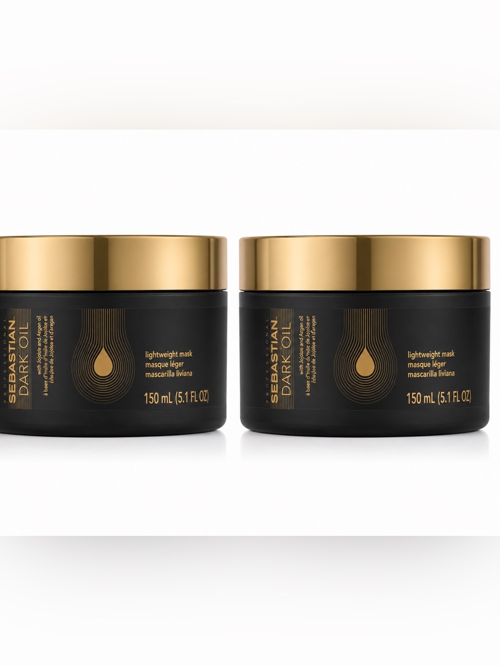 2 Sebastian Dark Oil Lightweight Hair Mask 150ml 5.1 fl oz Treatment Duo Set